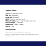 Dual Round Double Wall Slant Cut Tip Stainless Steel-ET-025