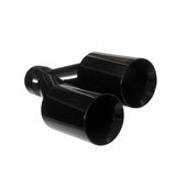 Dual Round Double Wall Straight Cut Tip Powered Coat Gloss Black-ET-0251GB