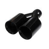 Dual Round Double Wall Straight Cut Tip Powered Coat Gloss Black-ET-0251GB