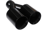 Dual Round Double Wall Straight Cut Tip Powered Coat Gloss Black-ET-0251GB