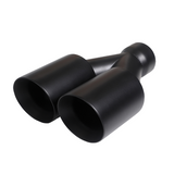 Dual Round Double Wall Straight Cut Tip Powered Coat Satin Black-ET-0251SB