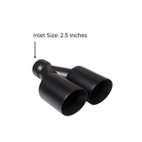 Dual Round Double Wall Straight Cut Tip Powered Coat Satin Black-ET-0251SB