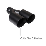 Dual Round Double Wall Straight Cut Tip Powered Coat Satin Black-ET-0251SB