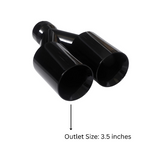 Dual Round Double Wall Slant Cut Tip Powered Coat Gloss Black-ET-025GB