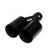 Dual Round Double Wall Slant Cut Tip Powered Coat Gloss Black-ET-025GB