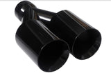 Dual Round Double Wall Slant Cut Tip Powered Coat Gloss Black-ET-025GB