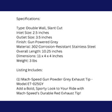 Dual Round Double Wall Slant Cut Tip Powered Coat Gun Metal Grey-ET-025GY