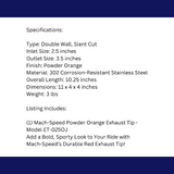 Dual Round Double Wall Slant Cut Tip Powered Coat Orange-ET-025OJ