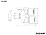 MBRP performance muffler T304 stainless steel black coated carbon fiber tip T5170BE
