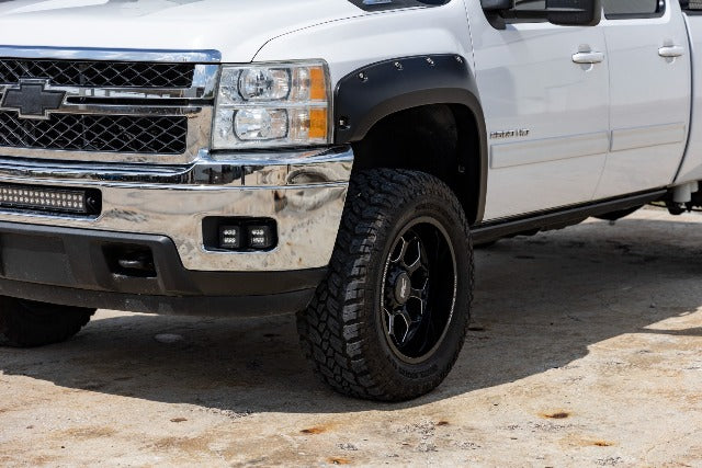 Fits Silverado 1500/2500HD/3500HD(07-14) Pocket Fender Flare Black F-C10714B-GBA