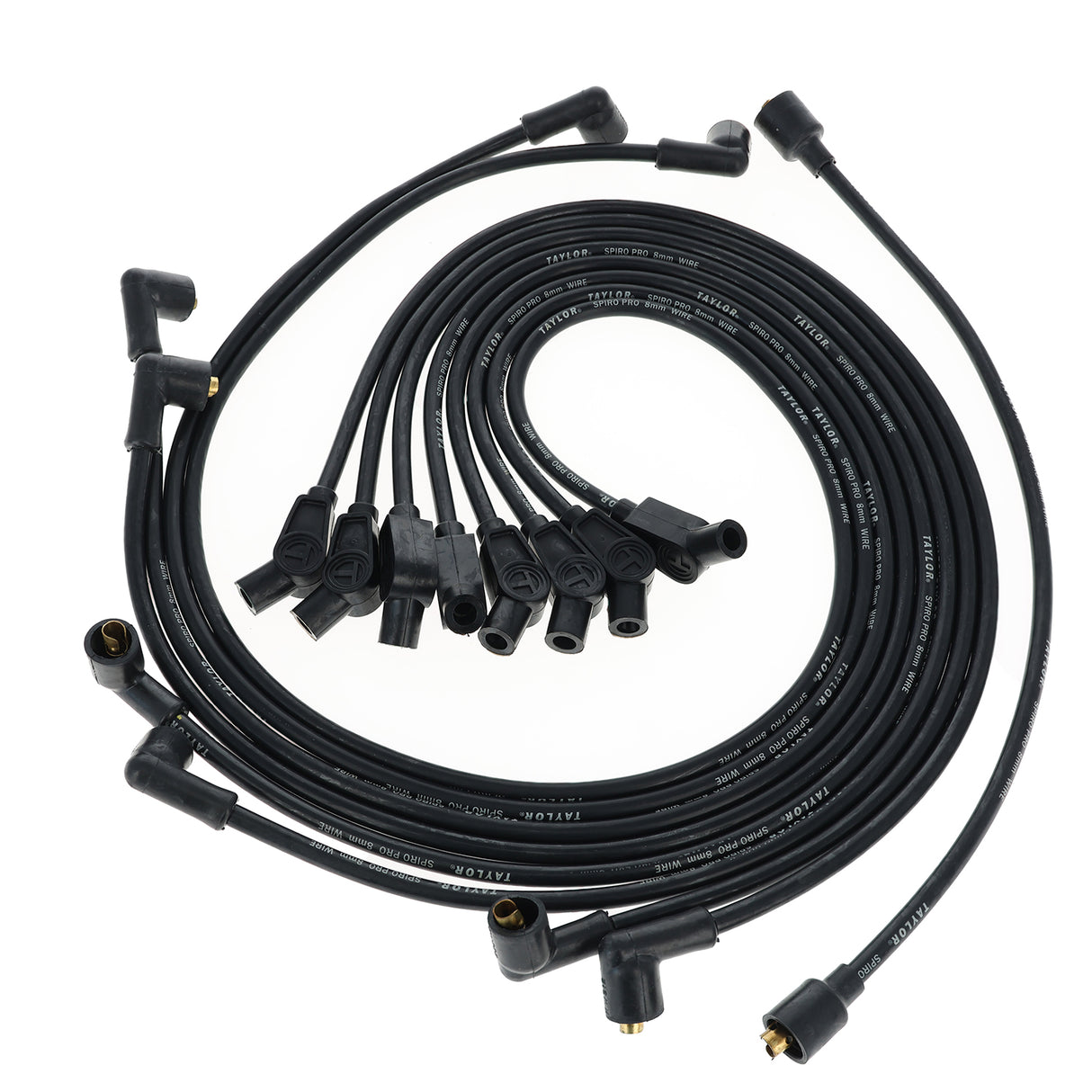 Spark Plug Wire Set Universal 8mm Silicone Spiro Pro 350 ohm/ft Black 74003