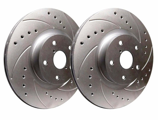 Fits 2011-2018 Ram 1500 Cross Drilled & Slotted Brake Rotor; Silver  F53-005-P