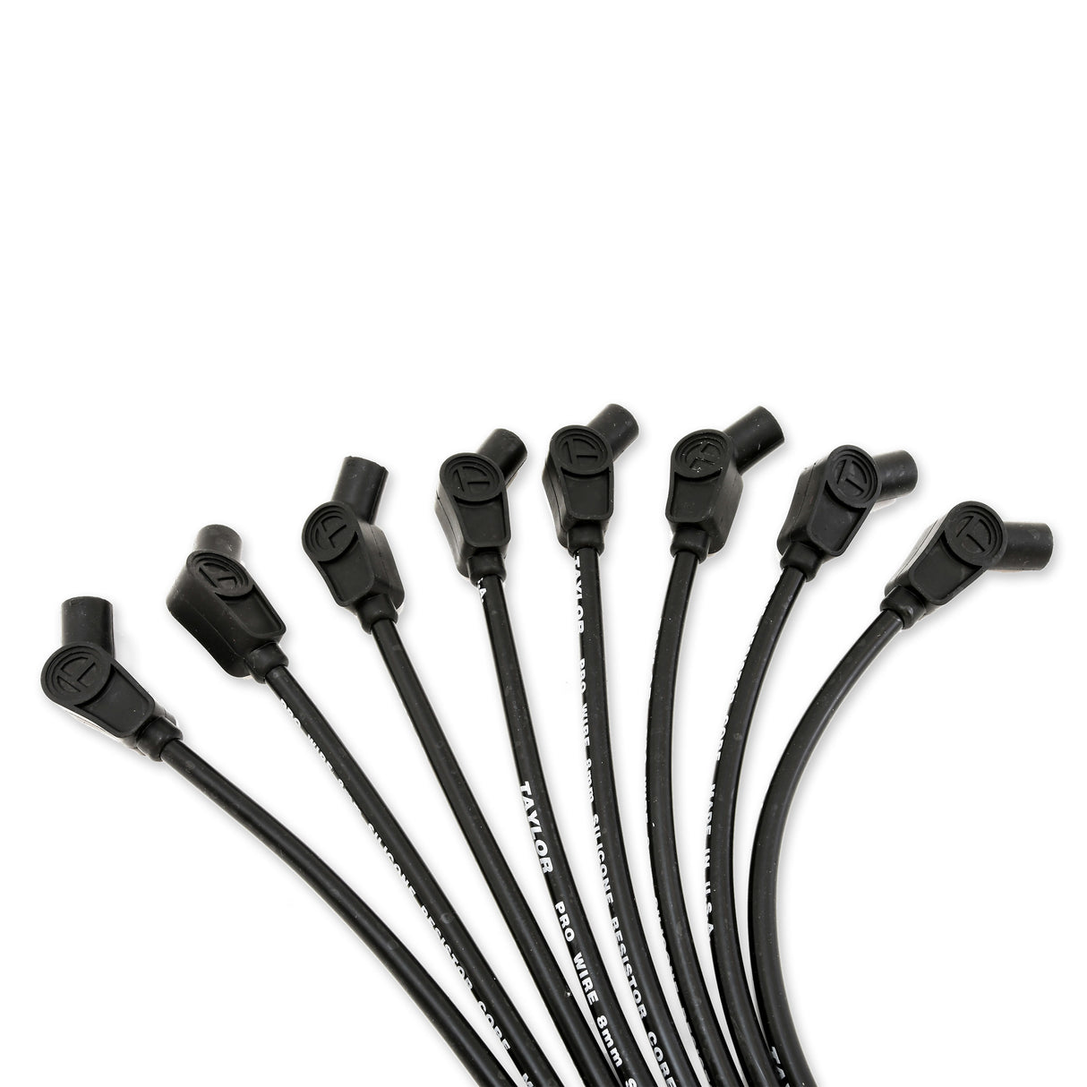 Spark Plug Wire Set Universal 8mm Silicone Pro Wire 135? 3500 ohm/ft Black 70053