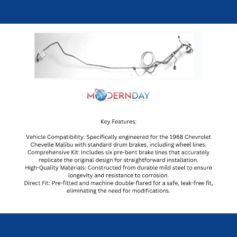 Fits 1968 Chevrolet Chevelle  Front Brake Line Set FBL711