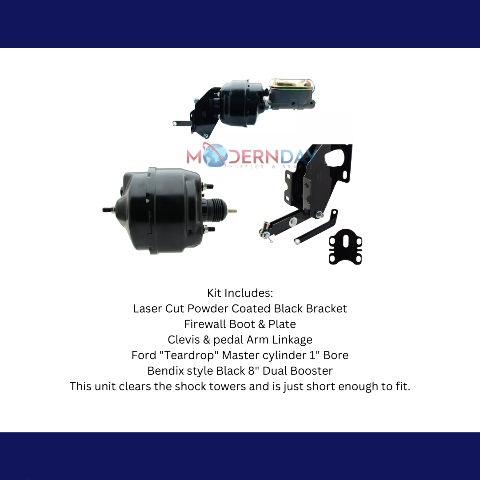 power brake booster and master cylinder kit for 1966-1971 Ford black fits-1966-1971-ford-fairlane-booster-conversion-kit-fd-200 MBM