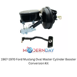 power brake booster and master cylinder kit for 1967-1970 Ford Mustang stainless steel steel black aluminum fits-1967-1970-ford-mustan-oval-master-cylinder-booster-conversion-k MBM