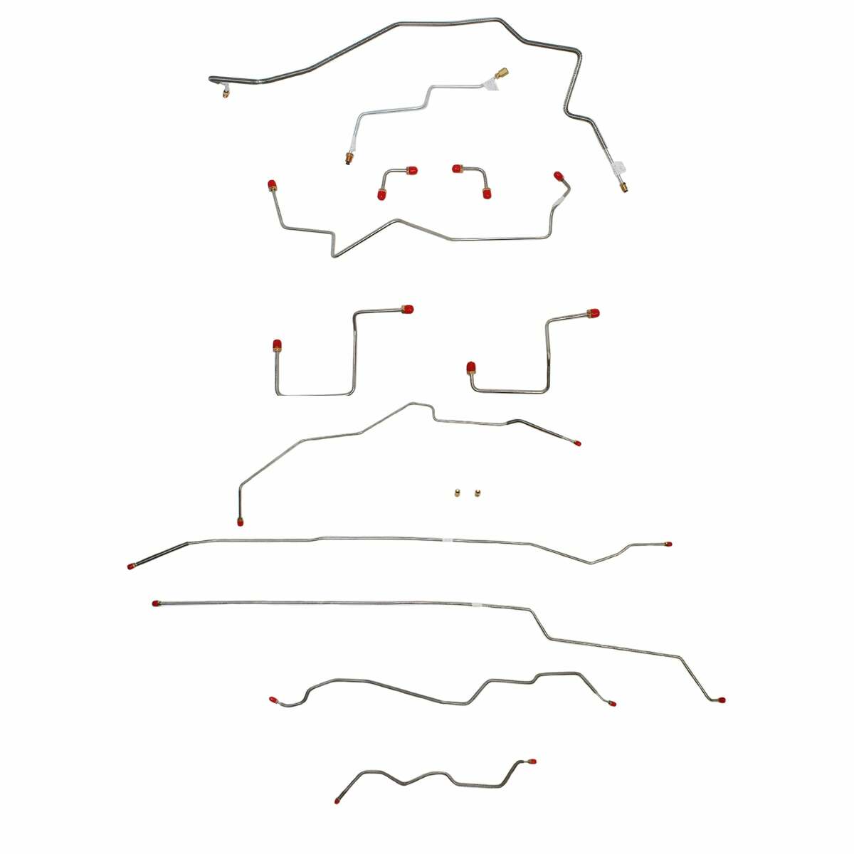 Complete Brake Line Kit for 2000-2004 00-04 Chevy S10, Disc-front|Drum-rear Ext Cab/ AWABS ABS 2WD stainless steel