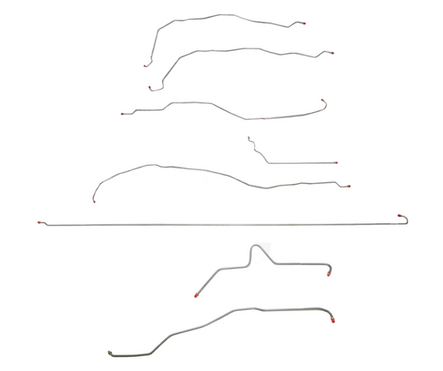 t Fits 01-07 GM 2500HD 6.0 V8, Ext Cab/Long Bed; Complete Brake Line Kit-CBK0255SS Fine Lines
