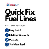 t Fits 01-10 Chevrolet 2500HD Duramax Diesel Reg Cab Quick Fix Fuel Line-QFF0016SS Fine Lines