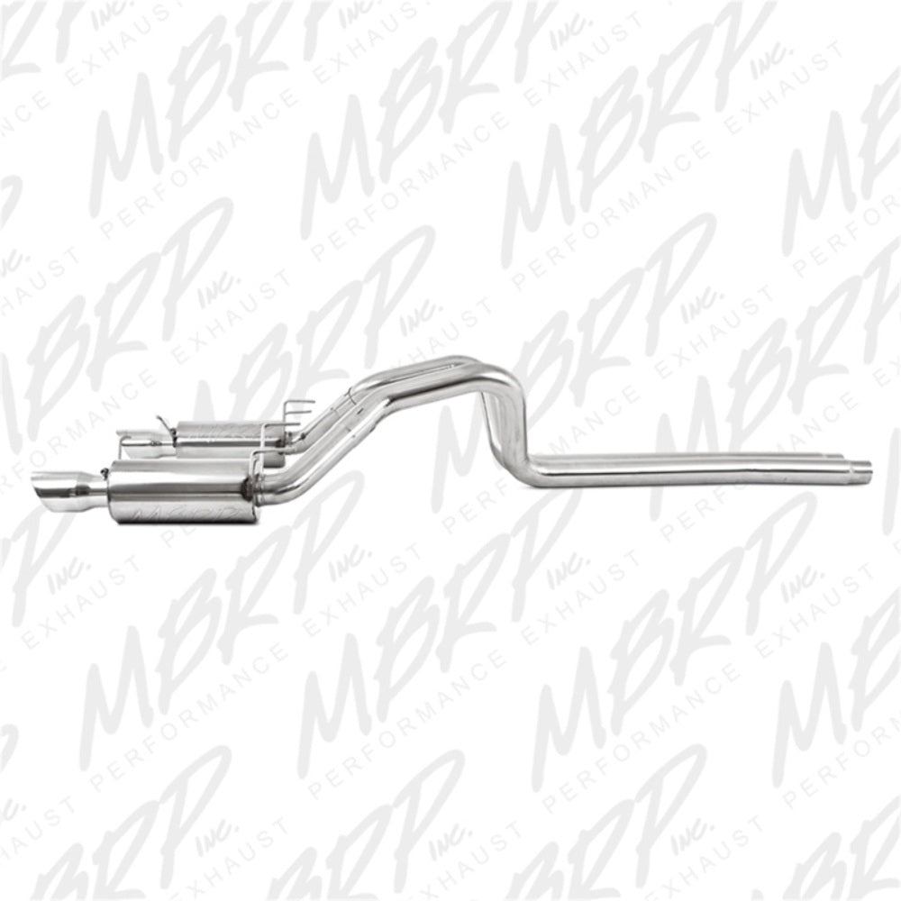 MBRP cat-back exhaust system fits Ford Mustang dual split rear exit Armor Plus Series T409 stainless steel S7258409