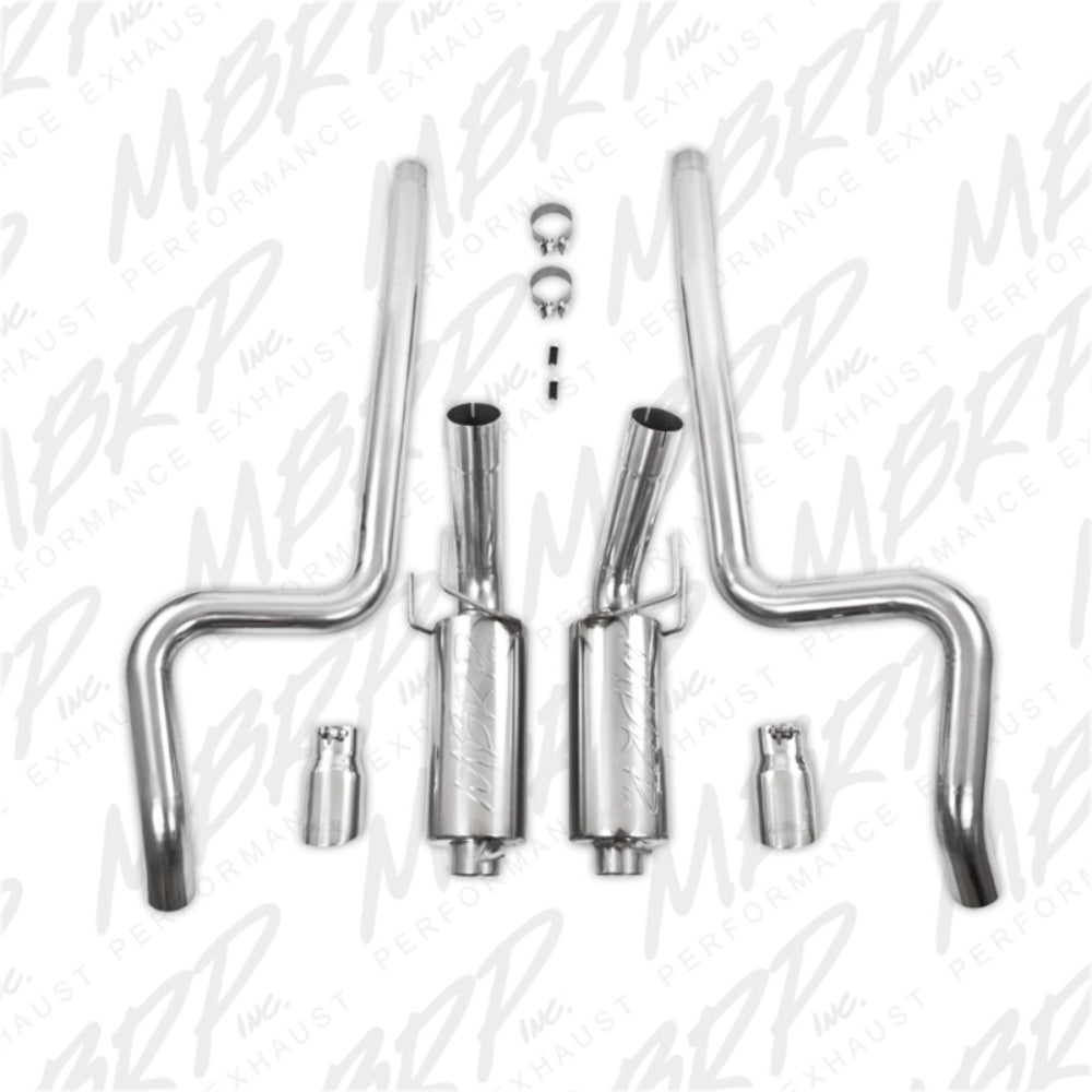 MBRP cat-back exhaust system fits Ford Mustang dual split rear exit Armor Plus Series T409 stainless steel S7258409