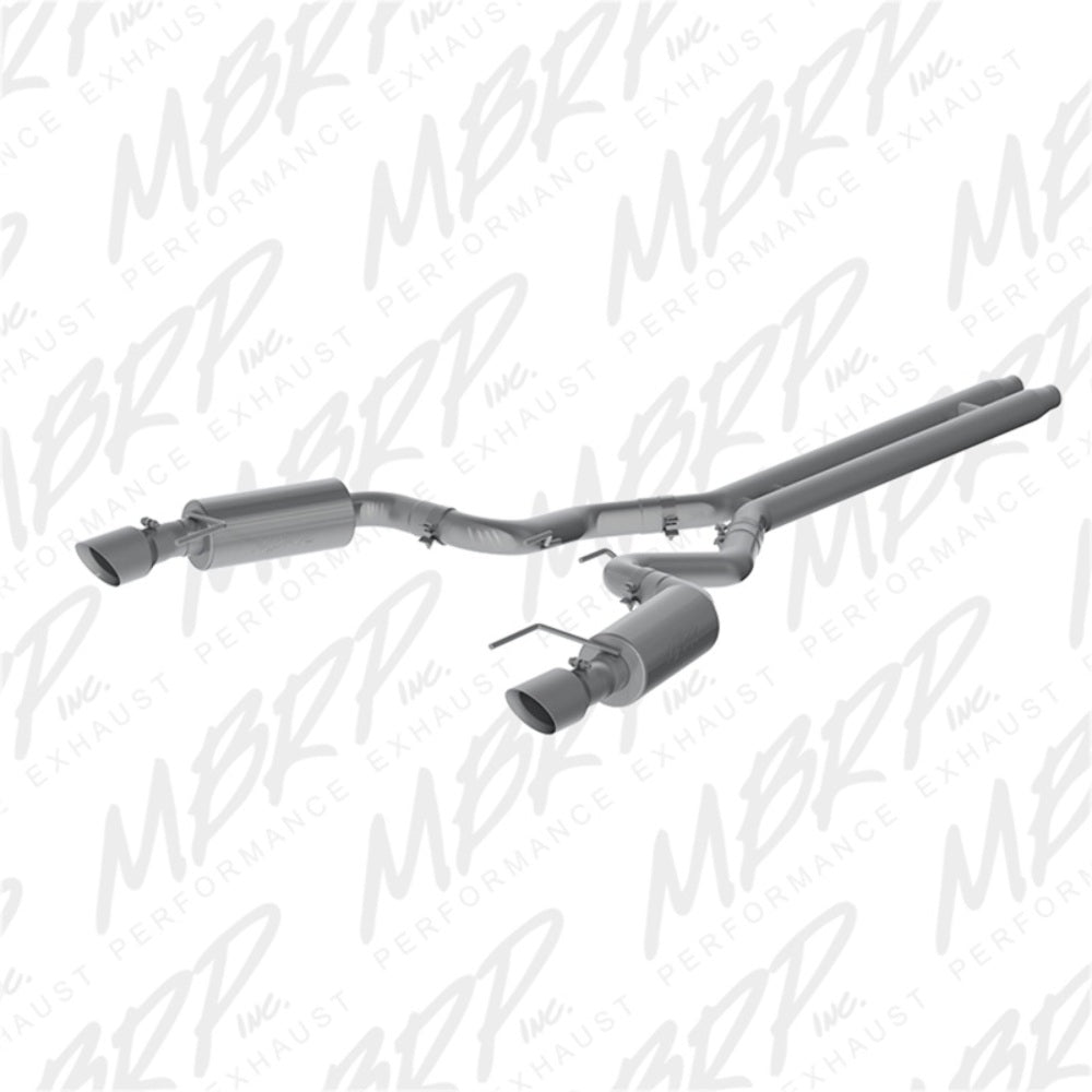 MBRP cat-back exhaust system fits Ford Mustang dual split rear exit Armor Plus Series T409 stainless steel S7239409 4.5 inch inlet/outlet