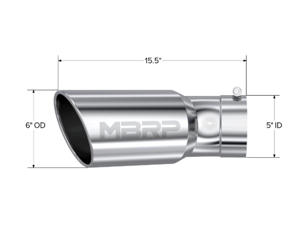 t Fits 15-24 Chevrolet Silverado 3500 HD 6" OD, Angle Rolled w/30° Bend Tip-T5154 MBRP Exhaust