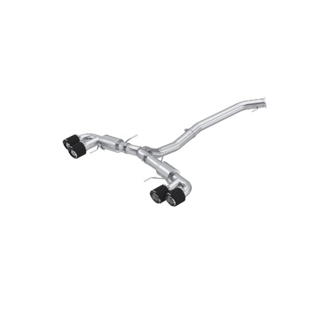 MBRP performance muffler dual split rear exit Armor Pro Series T304 stainless steel carbon fiber tip S44073CF 3.5 inch inlet/outlet
