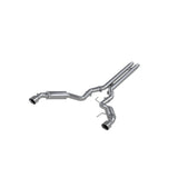 MBRP cat-back exhaust system fits Ford Mustang dual split rear exit Armor Plus Series T409 stainless steel S7278409 4.5 inch inlet/outlet