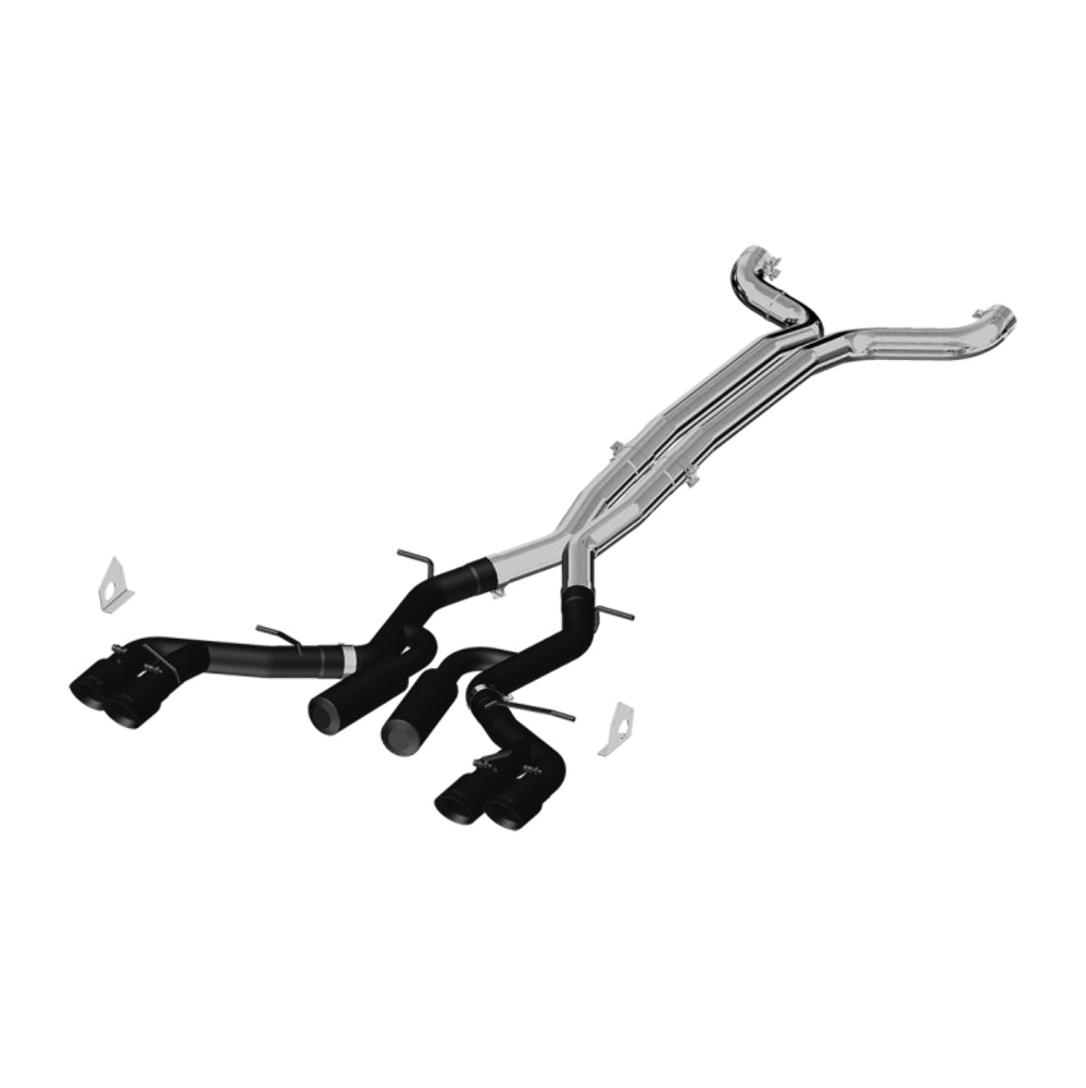 MBRP cat-back exhaust system fits Chevy Camaro aluminized steel black coated S7033BLK