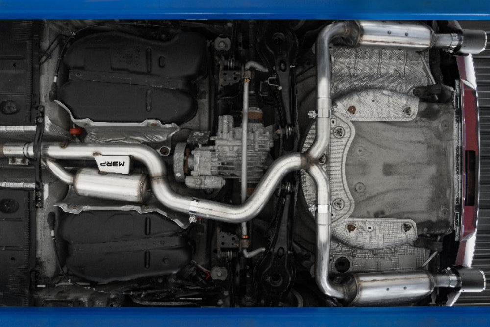 MBRP cat-back exhaust system Armor Pro Series T304 stainless steel carbon fiber tip S46183CF 5 inch inlet 2.5 inch outlet