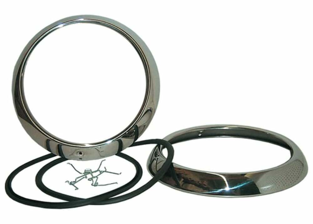 1947-1954 Chevrolet Truck; Headlight Bezels With Seals & Clips HLB4754