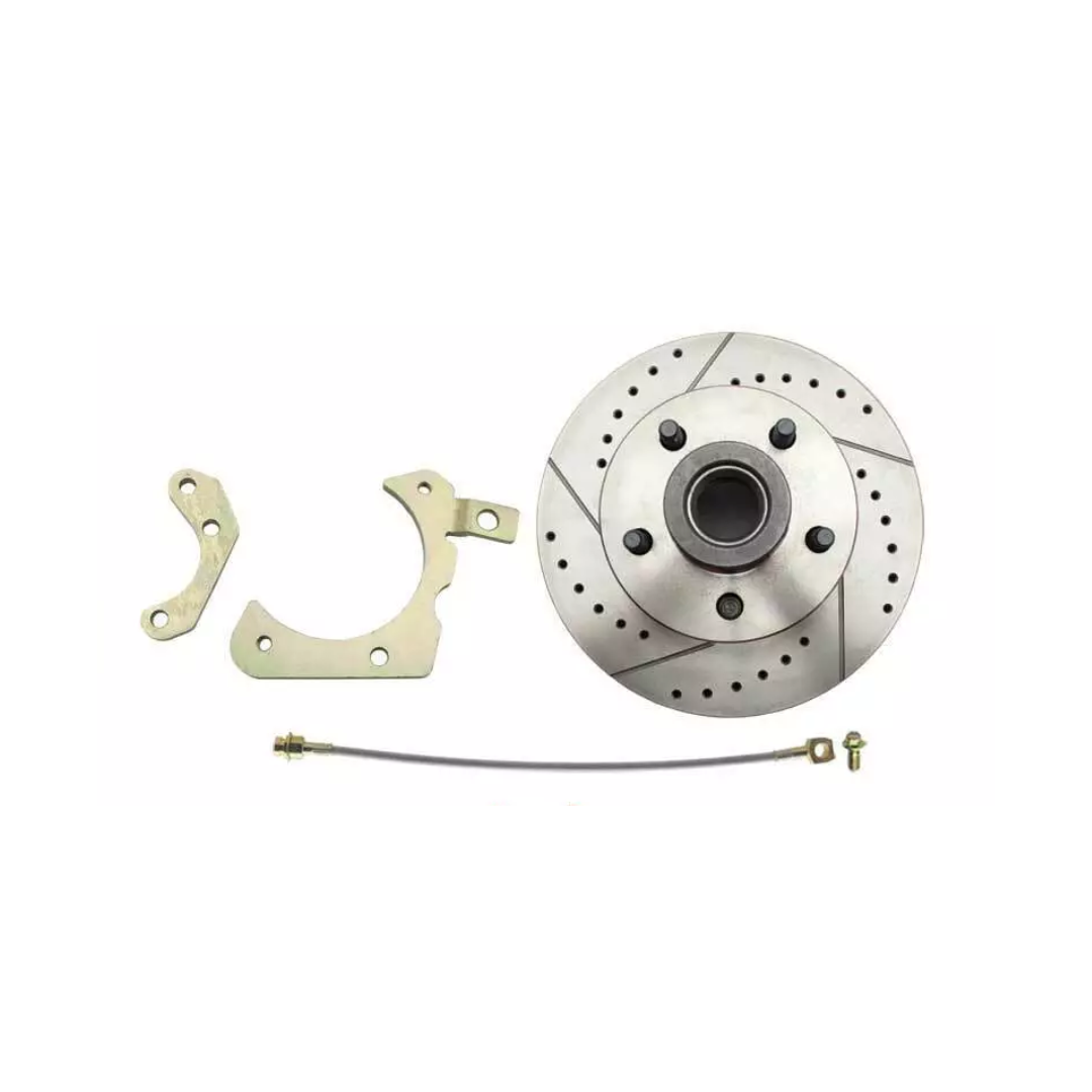 1955-1958 GM Full Size Disc Brake Kit Drilled/Slotted Rotors-Red DBK5558LXR Brakes MBM