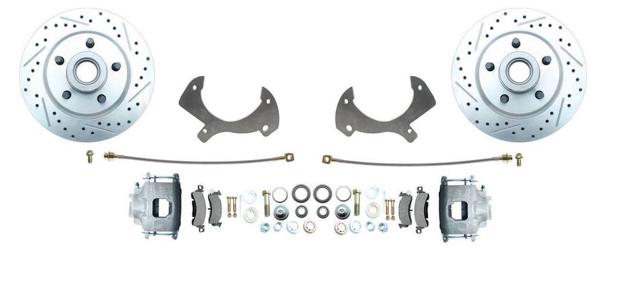 1957-1972 Full Size Ford Disc Brake Kit w/Drilled & Slotted Rotor DBK5772LX Brakes MBM