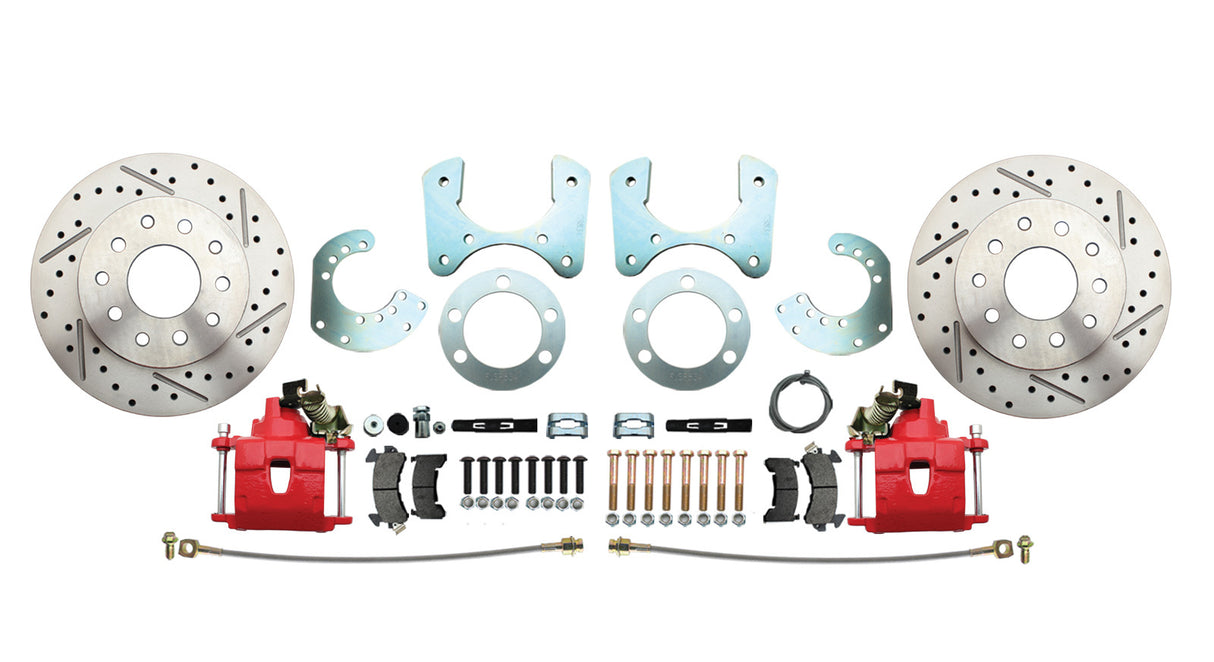 1957-1974 Mopar 8 3/4" Dana 60 Rear Brake; Slotted; w/E-Brake-Red DBK834LXR Brakes MBM