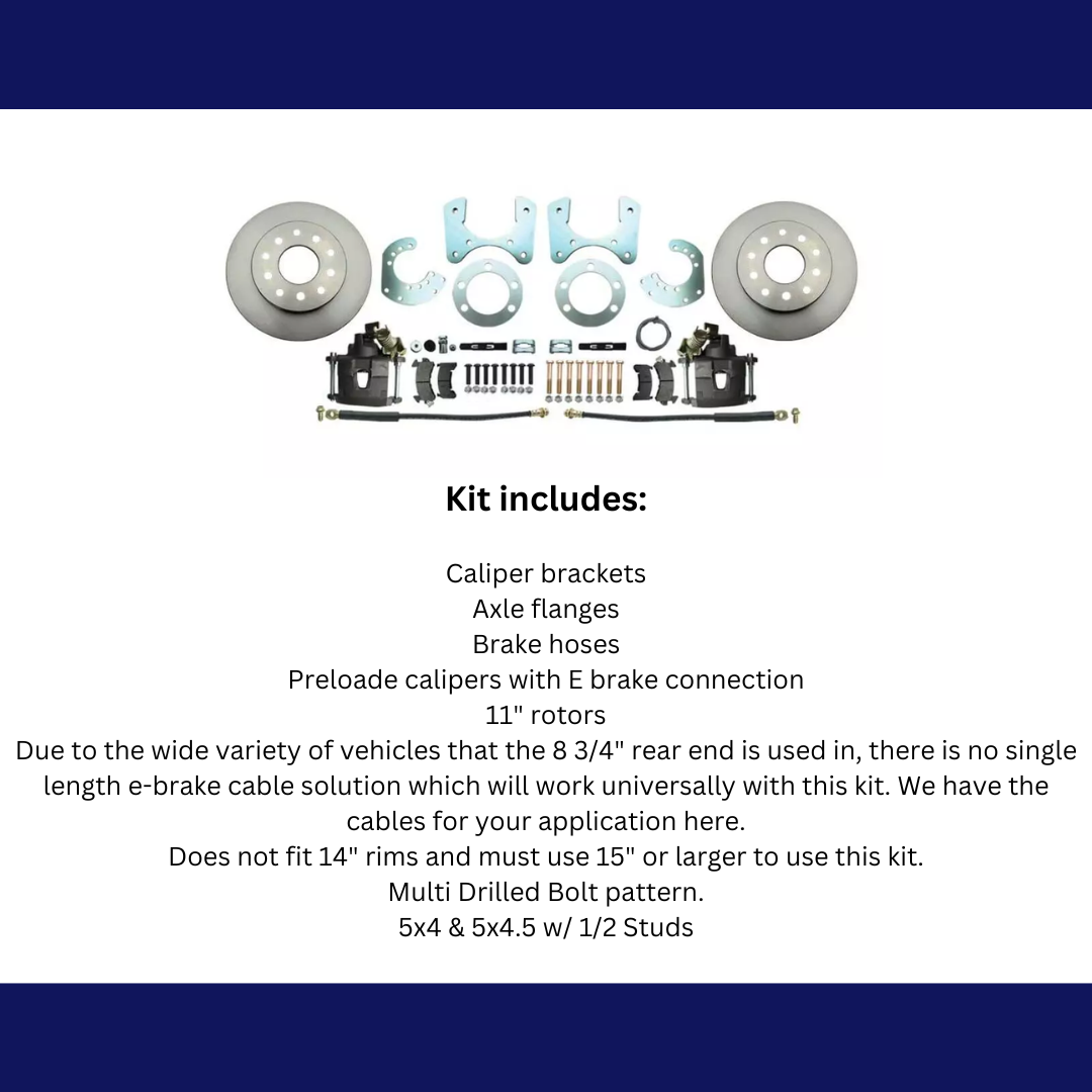 1957-1974 Mopar 8 3/4" Dana 60 Rear Disc Brake Kit; Rotors & E-Brake DBK834 Brakes MBM