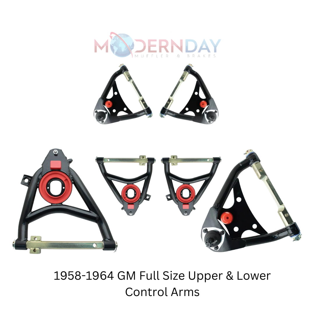 1958-1964 Chevrolet Biscayne Upper and Lower Control Arms Front for 1958-1964 Chevy Impala steel black fits-1958-1964-gm-full-size-upper-lower-control-arms-lcauca5864kit