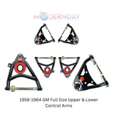 1958-1964 Chevrolet Biscayne Upper and Lower Control Arms Front for 1958-1964 Chevy Impala steel black fits-1958-1964-gm-full-size-upper-lower-control-arms-lcauca5864kit
