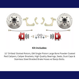 1959-1964 GM Full Size Disc Brake Kit Drilled/Slotted Rotors-Red DBK5964LXR Brakes MBM