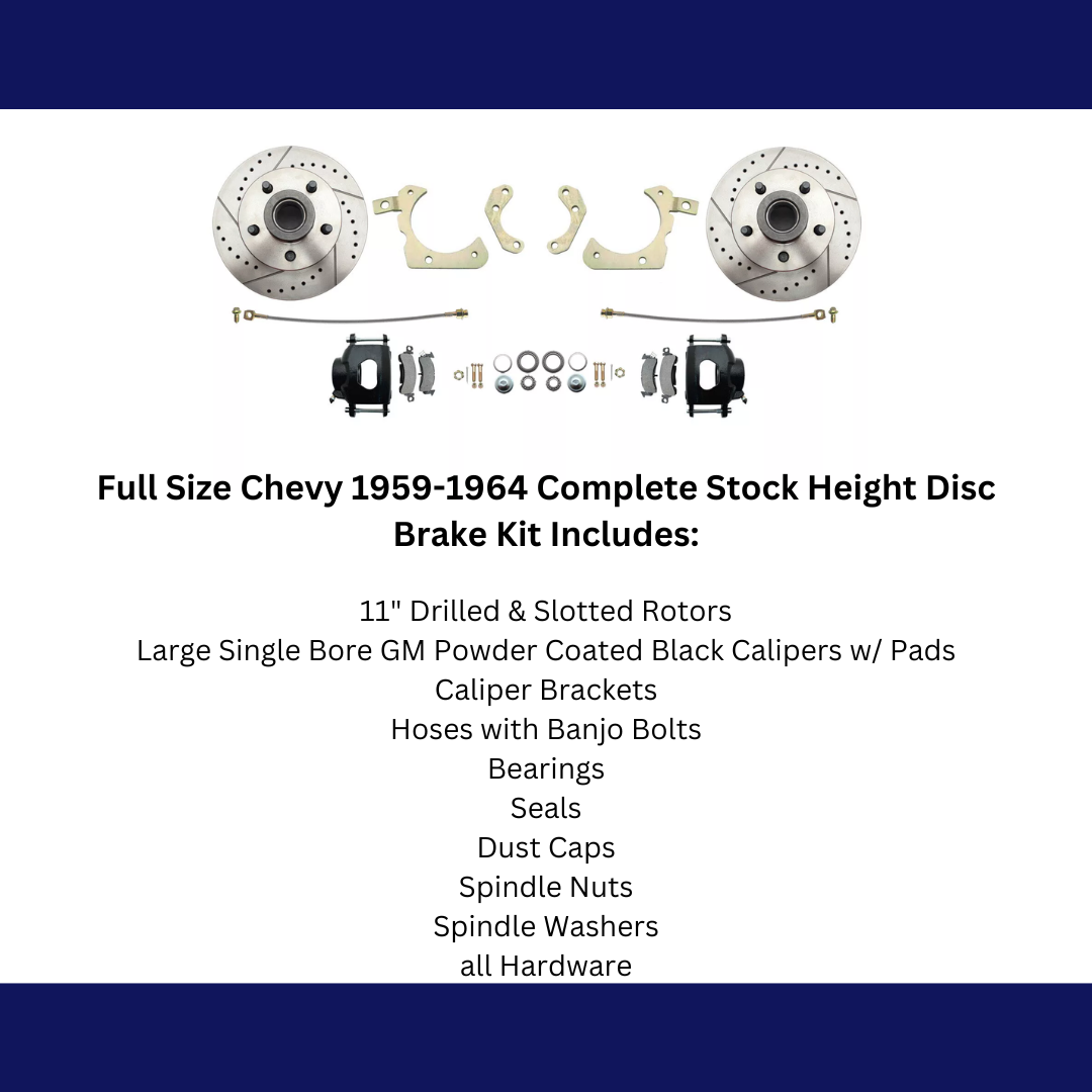 1959-64 GM Full Size Disc Brake Kit Drilled/Slotted Rotors-Black DBK5964LXB Brakes MBM
