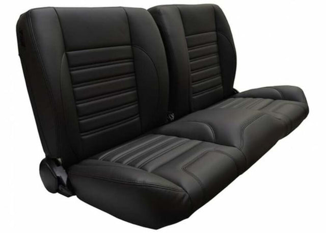 1959 Chevrolet 3B; Split-Bench Seat-Sport-Black/Red Stitching QSBNH59RED steel