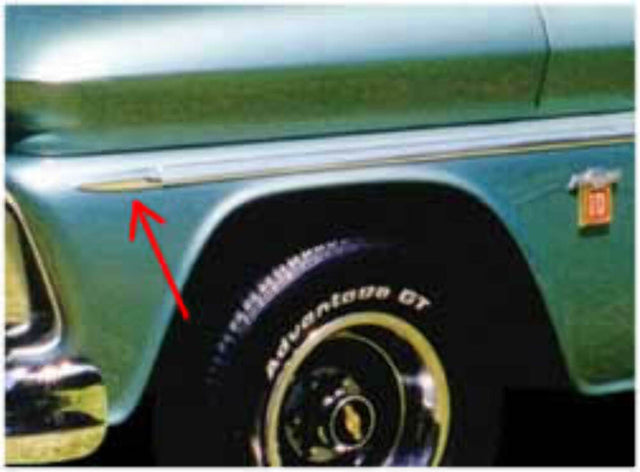 1962-1966 Chevrolet C10 Panel; Front Fender Molding - Tip FSM0100
