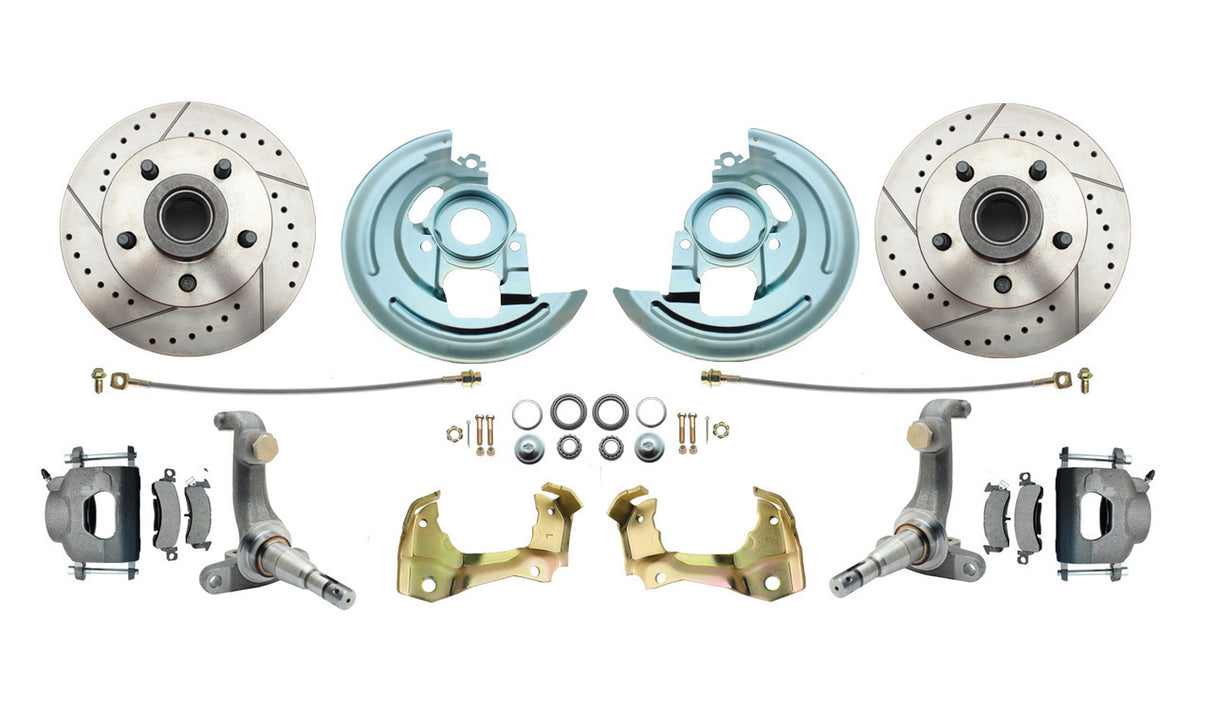 t Fits 1962-1967 Chevy Nova X Body Disc Brake Kit Drilled/Slotted Rotor DBK6267LX MBM Brakes