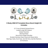 t Fits 1962-1967 Chevy Nova X Body Disc Brake Kit Drilled/Slotted Rotor DBK6267LX MBM Brakes
