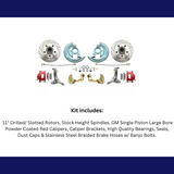 1962-1967 Chevy Nova X Disc Brake Kit Drilled/Slotted Rotors-Red DBK6267LXR Brakes MBM