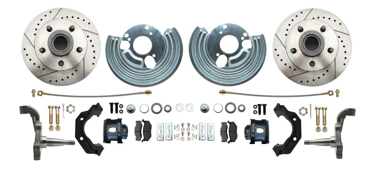 1962-1972 Mopar B & E; Front Disc Conversion Kit w/Slotted Rotors DBK6272LX Brakes MBM