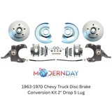 1963-1970 Chevy Truck Disc Brake Conversion Kit 2" Drop 5 Lug DBK6370-5D Brakes MBM