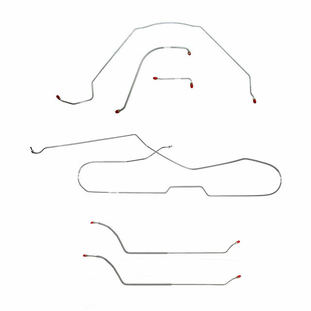 t Fits 1964 Chevy Malibu Hardtop w/ Power Drum, Complete Brake Line Kit CBK0263SS Fine Lines