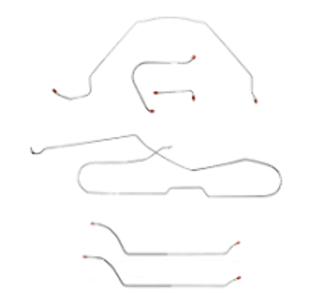 t Fits 1964 Chevy Malibu Hardtop w/Manual Drum, Complete Brake Line Kit CBK0260SS Fine Lines