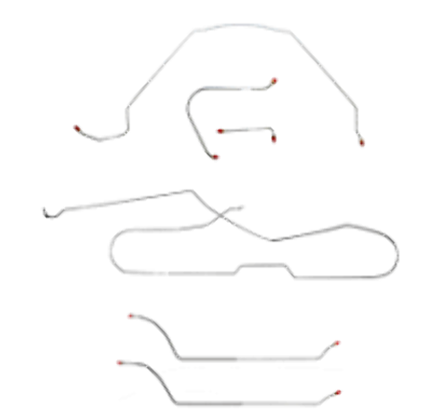 t Fits 1964 Chevy Malibu Hardtop w/Manual Drum, Complete Brake Line Kit CBK0260SS Fine Lines